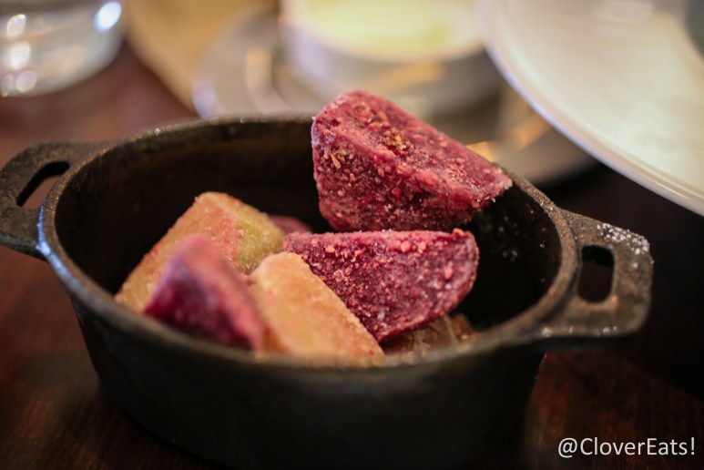 Fried beets with truffled creme fraiche