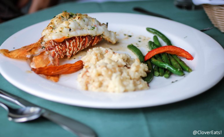 SOUTH AFRICAN LOBSTER TAIL  - A 7 OZ. LOBSTER TAIL BROILED AND TOPPED WITH A BEURRE BLANC SAUCE ACCOMPANIED BY A PANCETTA RISOTTO 