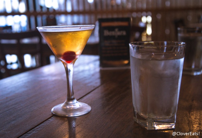 Bentara's Martini - Gin, banana liquor, coco rum, sweet and dry vermouth, orange, cherry