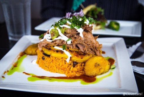 Chancho (orange pulled pork) Colombian arepa @ Rubamba