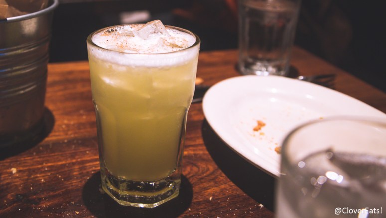 Mind Your Bees & Suze: Bar Hill Gin, Suze Saveur d'Autrefois, Lemon Juice, Pasteurized Egg Whites, Nutmeg