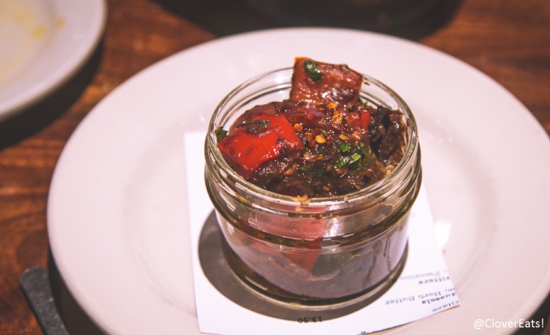 Spicy Eggplant Caponata with Sweet Pepper, Basil, Parsley 