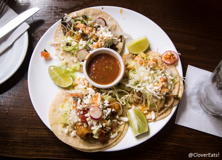 Soft tacos - beef short rib, fish baja, pork belly