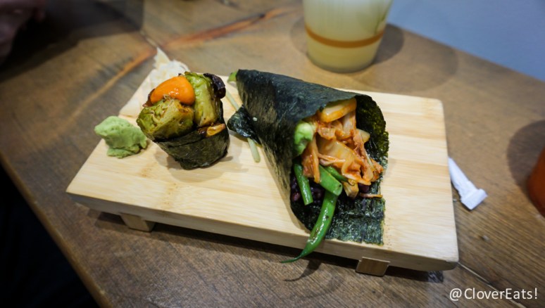 Piece of the month - black rice, cajun roasted brussels sprouts, hickory smoked guaillo pepper and lemon saffron sauce