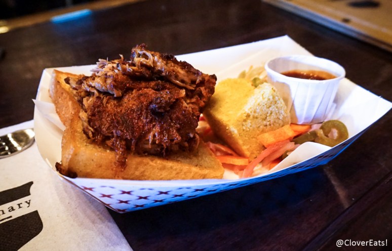 Smoked pulled pork with chipotle cider vinegar BBQ sauce