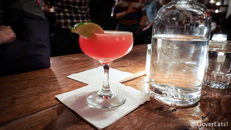 LITTLE JACKPOT: Botanist Gin, Lemon, Lillet Rouge, St. Germain, Maraschino, Orange Bitters, Absinthe Rinse