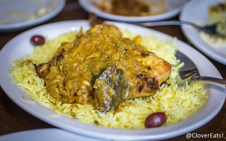 Mhammar: Roasted Chicken with lemon Whole chicken, butter, onions, saffron, herbs, and olive oil w fresh ginger